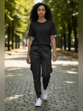 Lululemon Dance Studio Cargo Jogger Small Black Relaxed Fit Mid Rise W5GICS